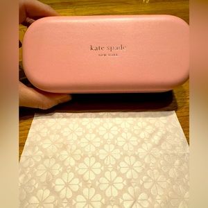 KATE SPADE NEW YORK HARD Clamshell SUNGLASSES Glasses CASE Pink Rose Gold Green